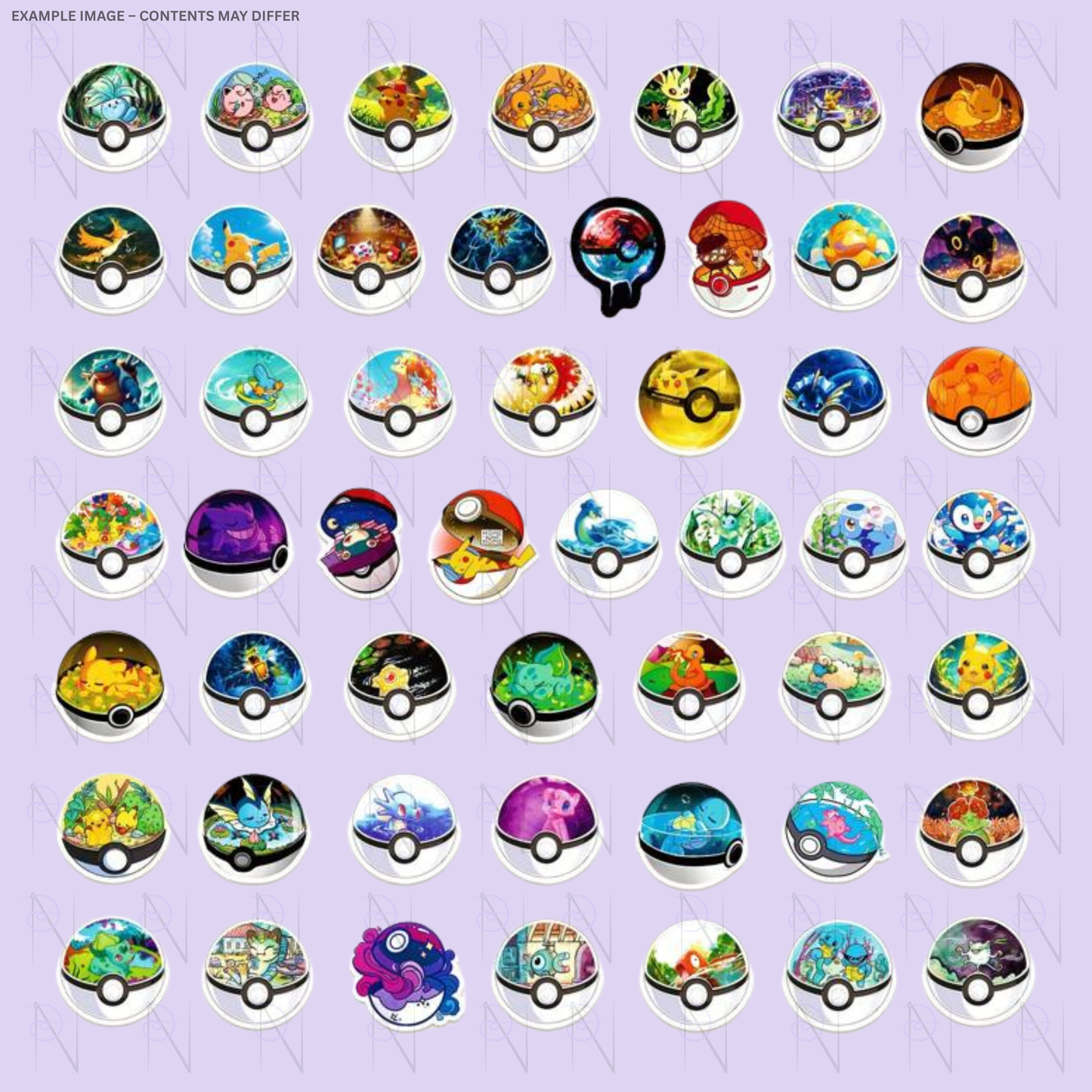 Pokeball Sticker Pack 50pcs
