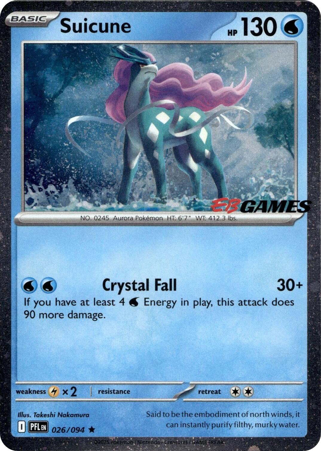 Suicune Holo [EB Games] #26 Stamped Sealed Promo