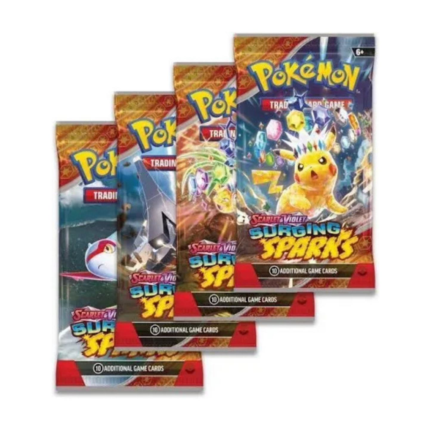 Four Surging Sparks Booster Packs